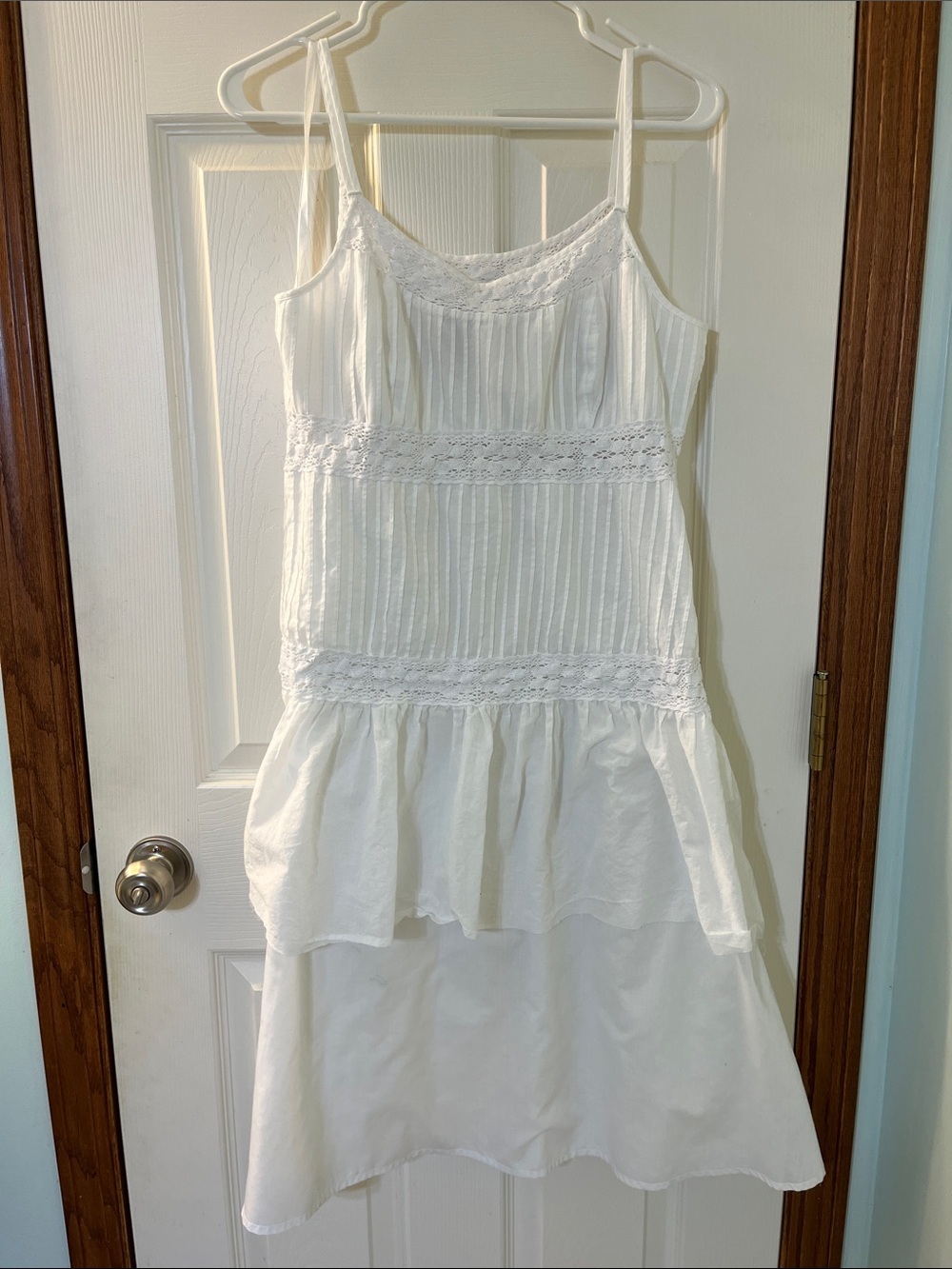 Spencer Jeremy White Cotton & Lace Spaghetti Strap Sundress Women’s Size 14